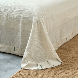 High-quality linen cotton white bed sheets exquisite single size jacquard quilt cover home textile bedding set manufacture