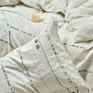 High-quality linen cotton white bed sheets exquisite single size jacquard quilt cover home textile bedding set manufacture