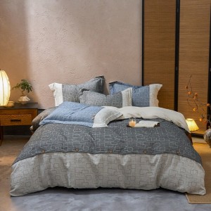 High-quality linen cotton white bed sheets exquisite single size jacquard quilt cover home textile bedding set manufacture
