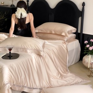 Elegant design full size solid color adult pillowcases purple plain color comforter cover bedding set supplier