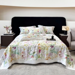 Summer cool lyocell single white digital printing home hotel textile high-end bedroom cool summer quilt  manufacture