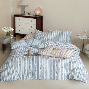 High-End jacquard comforter set bedsheets green cotton coverlets with 2 soft pillowslips bedding set supplier