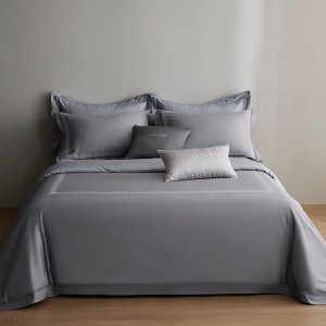 Simple style solid home textile cotton bed linen green duvet quilt comforter cover bedding set wholesaler
