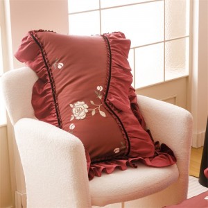 Wedding cotton bed linen exquisite king size house embroidery comforter cover red bedroom bedding set wholesaler