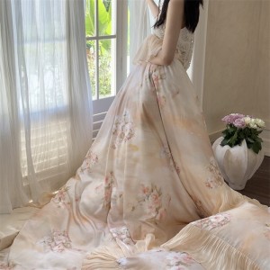 Princess style printing home textile lyocell cotton bed linen pink lace duvet quilt comforter cover bedding set wholesaler