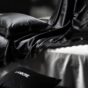 Wholesale high-end pillowcases black comforter set solid color bed linen fitted sheets 2m/2.2m lyocell cotton bedding set for adults