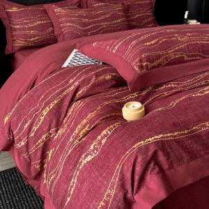 Red 100S long staple cotton home textiles digital printing patchwork duvet cover bedding set supplier