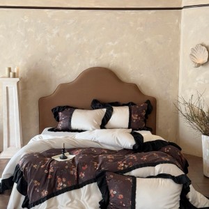 Summer cool red quilt cover digital printing fitted sheets flat sheet lyocell home textile 4-pieces bedding set supplier
