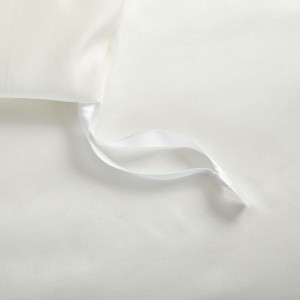 Luxury Plain White 100% Mulberry Silk Quilt Cover Bed Sheets Custom Home Textile Silky 4PCS Bedding Set