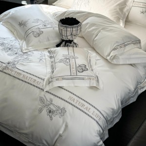 Modern Style 100S Australia Cotton Pillow Case White Embroidery European Flax OEK Pillowcases Bedding Set Supplier