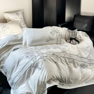Modern Style 100S Australia Cotton Pillow Case White Embroidery European Flax OEK Pillowcases Bedding Set Supplier