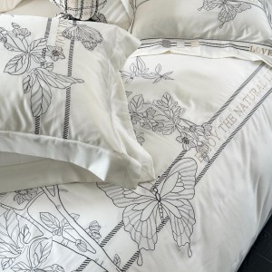 Modern Style 100S Australia Cotton Pillow Case White Embroidery European Flax OEK Pillowcases Bedding Set Supplier