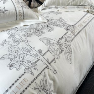 Modern Style 100S Australia Cotton Pillow Case White Embroidery European Flax OEK Pillowcases Bedding Set Supplier