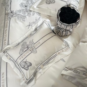 Modern Style 100S Australia Cotton Pillow Case White Embroidery European Flax OEK Pillowcases Bedding Set Supplier