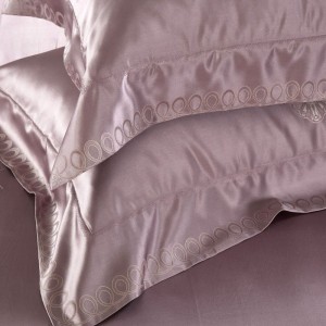 Luxury Mulberry Silk Home Textile Customized Pink Jacquard Bed Linen Flat Fitted Sheet Queen King Size Bedroom Guangdong Bedding Set Wholesale