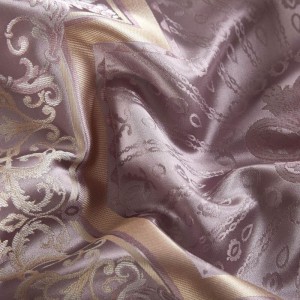 Luxury Mulberry Silk Home Textile Customized Pink Jacquard Bed Linen Flat Fitted Sheet Queen King Size Bedroom Guangdong Bedding Set Wholesale