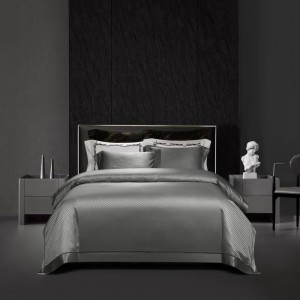 Custom Luxury Mulberry Silk Wide-Edge Jacquard Quilt Cover Super Soft Bed Sheets Pillowcases Queen King Size Bedding Set Wholesale