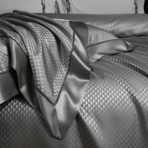 Custom Luxury Mulberry Silk Wide-Edge Jacquard Quilt Cover Super Soft Bed Sheets Pillowcases Queen King Size Bedding Set Wholesale