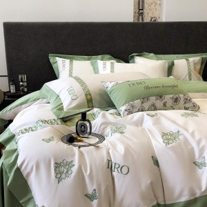 Advanced 4 pieces home textiles pink digital printing duvet cover 100% lyocell fiber bedding set