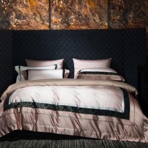 European style embroidery home textile 100s cotton bed linen pink duvet quilt comforter cover bedding set wholesaler