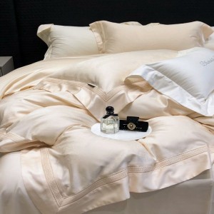 Super soft lyocell cotton home textile white jacquard quilt cover white bed sheets bedding set