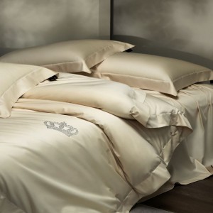 80s Custom-Woven Egyptian Cotton Rhinestone Quilt Cover High End Bed Linen Home Hotel Textile Queen King Bed Sheets 4PCS Bedding Set