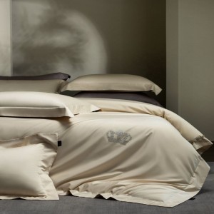 80s Custom-Woven Egyptian Cotton Rhinestone Quilt Cover High End Bed Linen Home Hotel Textile Queen King Bed Sheets 4PCS Bedding Set
