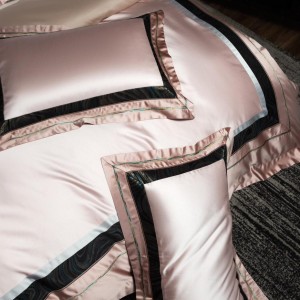European style embroidery home textile 100s cotton bed linen pink duvet quilt comforter cover bedding set wholesaler