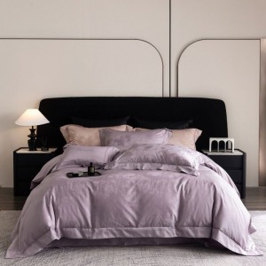 Light Luxury Home Textile Floral Jacquard 100% Egyptian Cotton 500tc Duvet Cover Set Super Soft Skin Friendly Quilt Cover Bed Sheets Set Custom Bedding Set