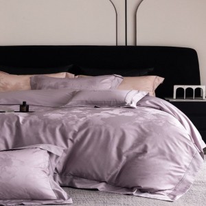 Light Luxury Home Textile Floral Jacquard 100% Egyptian Cotton 500tc Duvet Cover Set Super Soft Skin Friendly Quilt Cover Bed Sheets Set Custom Bedding Set
