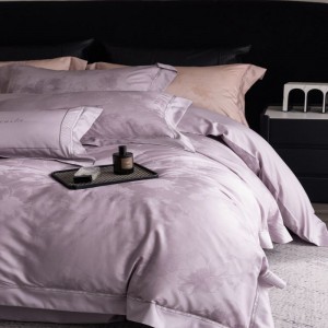 Light Luxury Home Textile Floral Jacquard 100% Egyptian Cotton 500tc Duvet Cover Set Super Soft Skin Friendly Quilt Cover Bed Sheets Set Custom Bedding Set