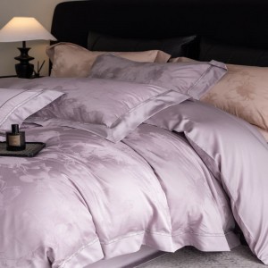 Light Luxury Home Textile Floral Jacquard 100% Egyptian Cotton 500tc Duvet Cover Set Super Soft Skin Friendly Quilt Cover Bed Sheets Set Custom Bedding Set