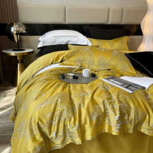 Wholesale Home Textile Luxury 120s Egyptian Cotton Quilt Cover Bed Sheets High Grade Jacquard 4PCS Duvet Cover Bed Linen Bedding Set