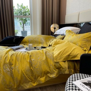 Wholesale Home Textile Luxury 120s Egyptian Cotton Quilt Cover Bed Sheets High Grade Jacquard 4PCS Duvet Cover Bed Linen Bedding Set