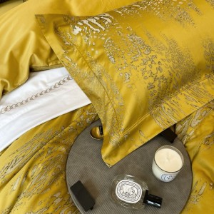 Wholesale Home Textile Luxury 120s Egyptian Cotton Quilt Cover Bed Sheets High Grade Jacquard 4PCS Duvet Cover Bed Linen Bedding Set
