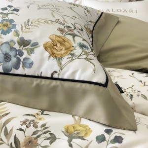 Light luxury senior lyocell cotton bed linen exquisite king size house printing comforter cover green bedroom bedding set wholesaler