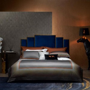 High Luxury 700tc Egyptian Cotton Home Textile Yarn-Dyed Jacquard Duvet Cover Super Soft Bed Sheets 4PCS Bedding Set
