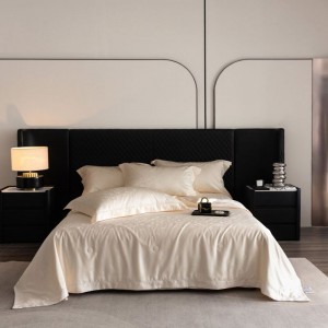 Lyocell cotton white summer quilt bed sheets jacquard bedding set