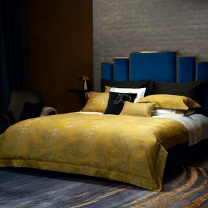 Luxury Gold Jacquard Quilt Cover Double Pillowcases 1.8/2m Bed 120s Egyptian Cotton Duvet Cover Queen King Bed Linen Bed Sheets Bedding Set Supplier