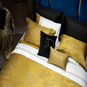 Luxury Gold Jacquard Quilt Cover Double Pillowcases 1.8/2m Bed 120s Egyptian Cotton Duvet Cover Queen King Bed Linen Bed Sheets Bedding Set Supplier
