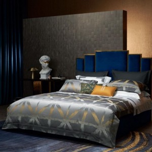 Custom Home Textile Luxury 100 Egyptian Cotton Yarn-Dyed Jacquard 4-Piece Bed Sets Satin/Sateen Silky Bed Sheet Set Collection Duvet Cover Sets Bedding Set