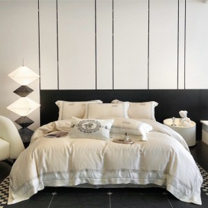 80s lyocell jacquard duvet cover bed linen light luxury white bed sheets bedding set