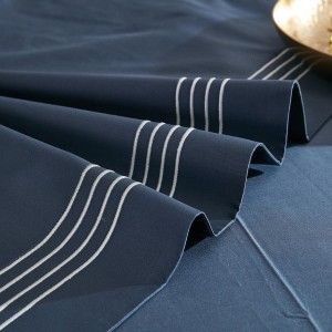 Premium quality blue solid color home textiles 100% cotton bed sheet bedding set manufacturer