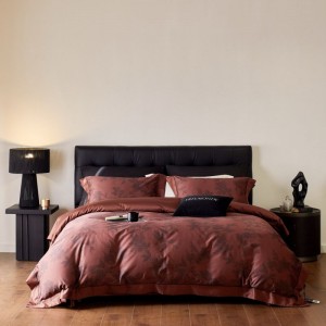 500tc red Australian cotton digital printing quilt cover queen king size bed sheets bedding set