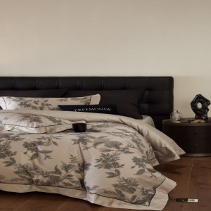 High class Australian cotton digital printing duvet quilt cover gray bed sheets bedding set