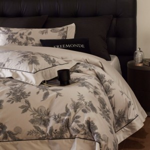 High class Australian cotton digital printing duvet quilt cover gray bed sheets bedding set