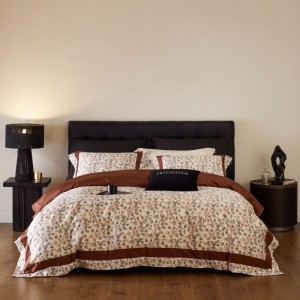 High grade red floral digital printing duvet cover bed sheets pillowcases 4pcs Australian cotton bedding set