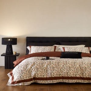 High grade red floral digital printing duvet cover bed sheets pillowcases 4pcs Australian cotton bedding set