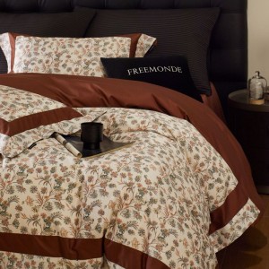 High grade red floral digital printing duvet cover bed sheets pillowcases 4pcs Australian cotton bedding set