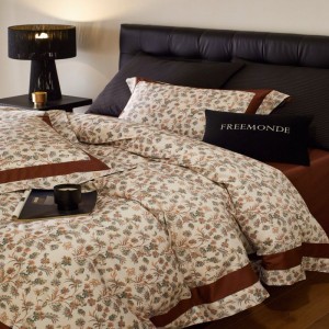 High grade red floral digital printing duvet cover bed sheets pillowcases 4pcs Australian cotton bedding set